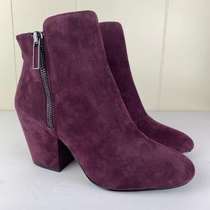 1. STATE Jacend Zip Bootie Suede Oxblood/Burgundy